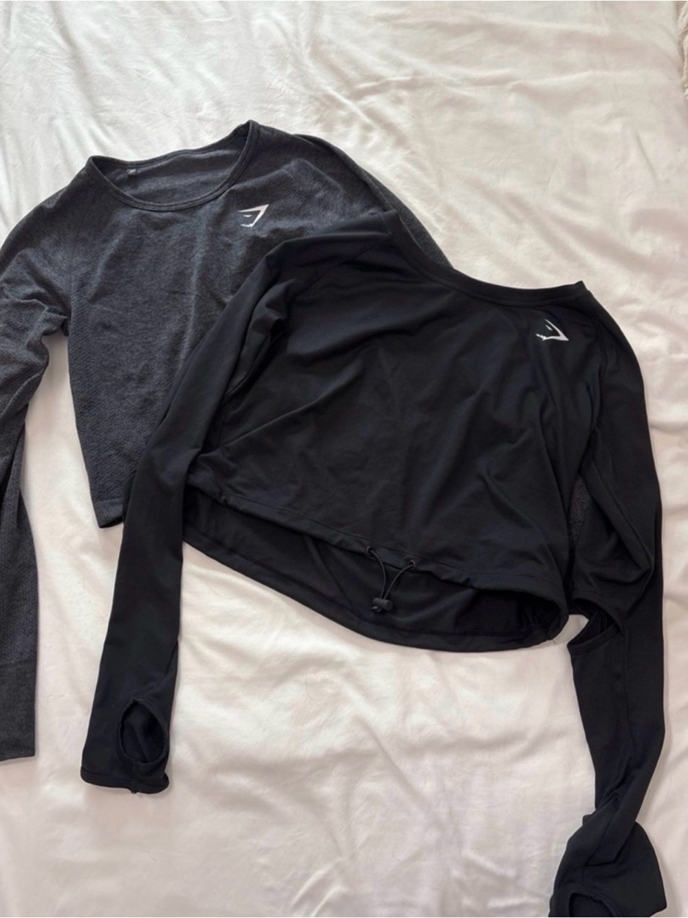 Gymshark Black Long-Sleeve Cropped Active Top
